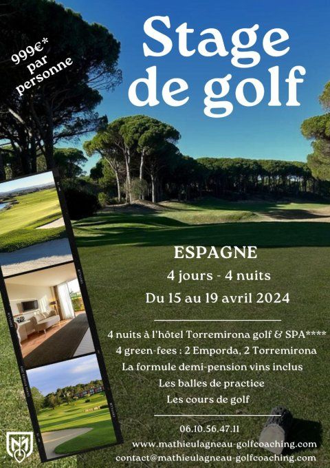 Voyage  Golf  à Emporda et Torremirona /  Hôtel Torremirona golf & SPA****du 15 au 19 avril 2024 