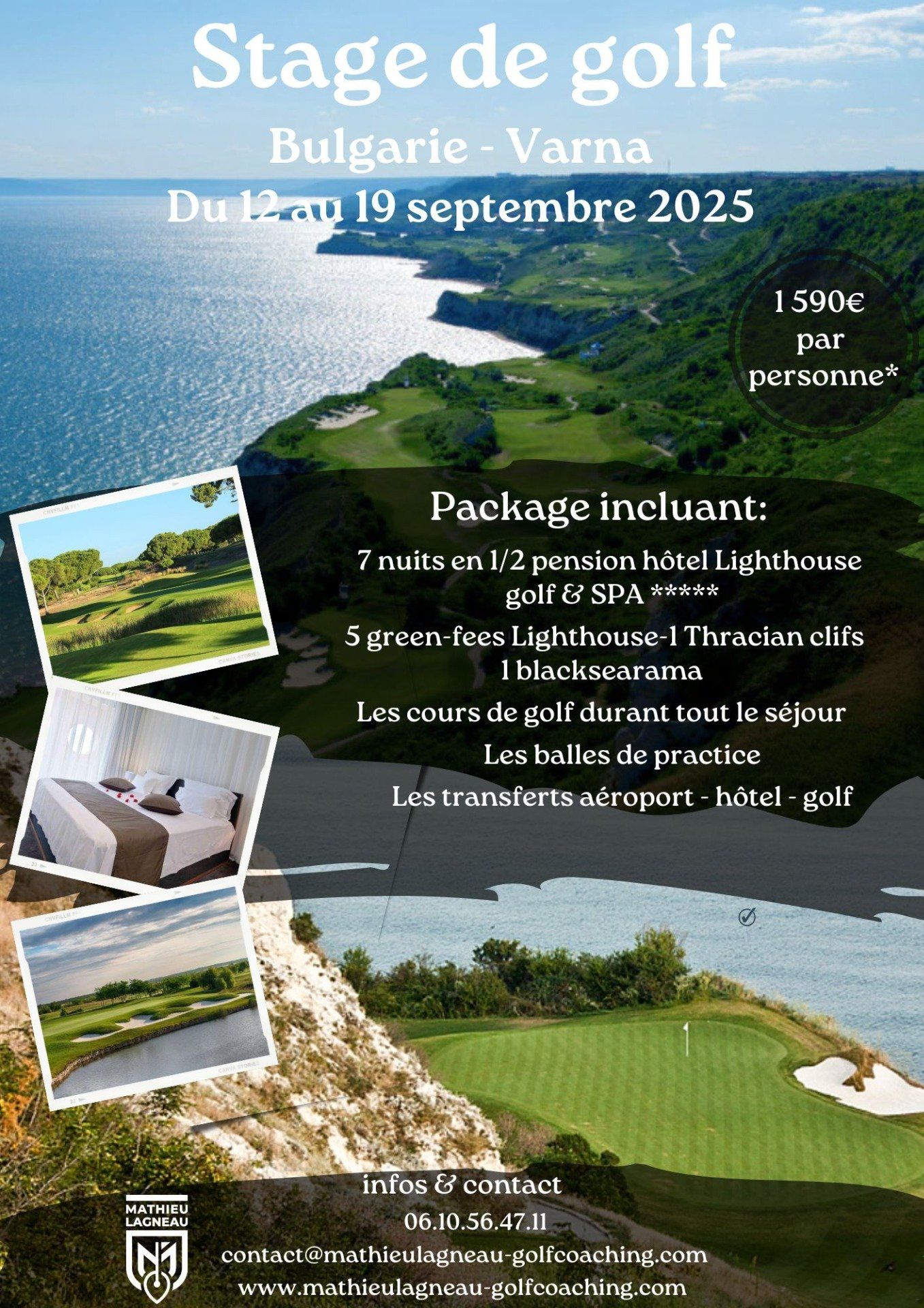 Voyage Golf en Bulgarie du 12 au 19 septembre 2025 