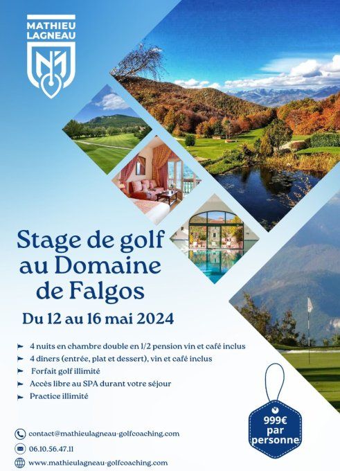 Voyage golf au domaine de Falgos du 12 au 16 mai 2024 