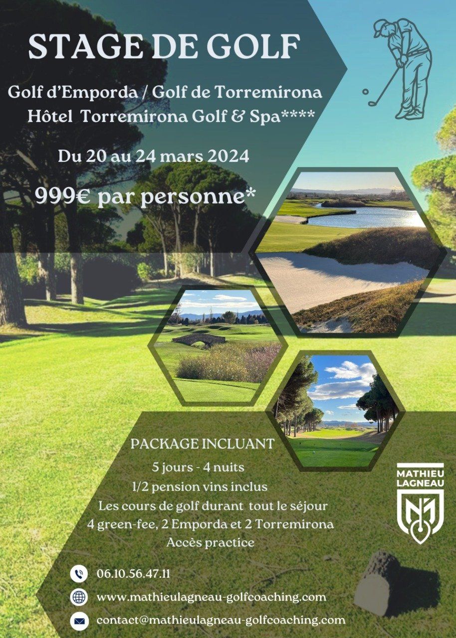 Voyage  Golf  à Emporda et Torremirona /  Hôtel Torremirona golf & SPA****du 20 au 24 Mars 2024