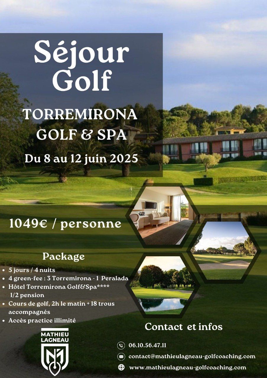 Stage de golf Espagne en Catalogne Torremirona Golf & SPA du 8 au 12 juin 2025