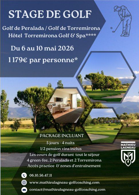 Stage de golf  Torremirona & Peralada/  Hôtel Torremirona golf & SPA**** du 6 au 10 mai 2026 