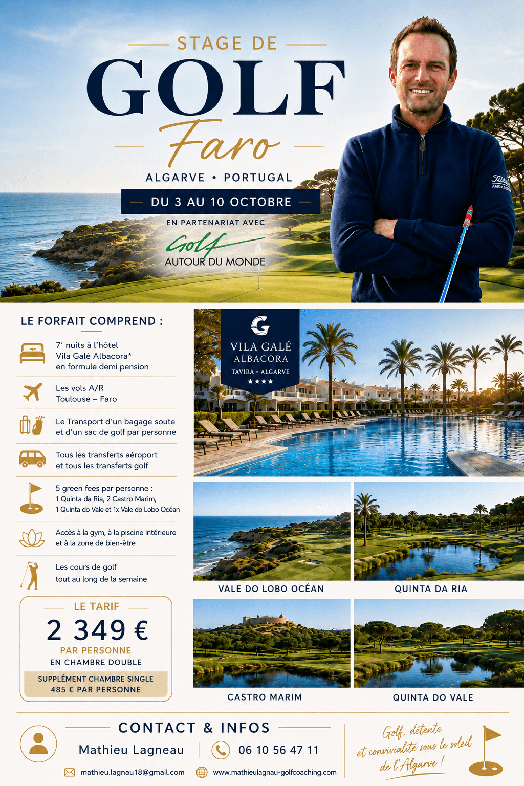 Stage de golf au Portugal du 3 au 10 octobre